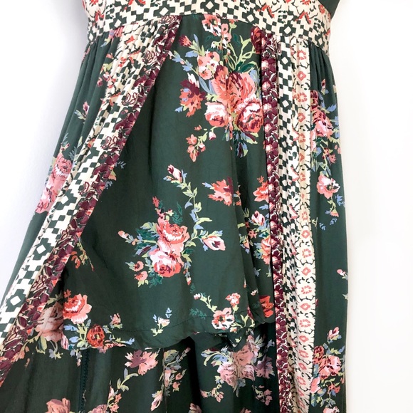 Floral Maxi Dress Green Romper Size Small - Picture 4 of 8